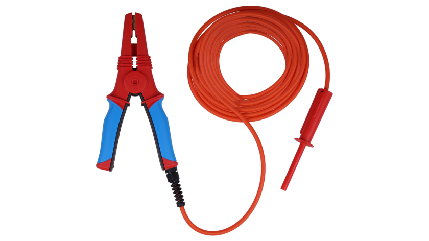 A 1639 RED-15M Large red HV test clip with HV cable and plug, 15m