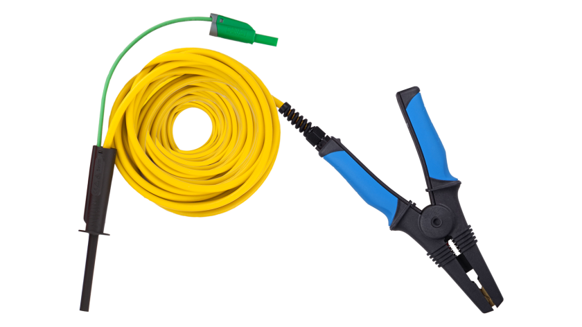 A 1539 BLK 15M Large black HV test clip with shielded HV cable and plug, 15m