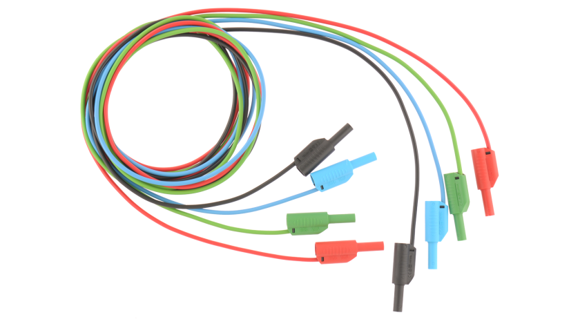S 2009 Satz Prüfleitungen (4 Stk., blau, rot, grün, schwarz), 2 m