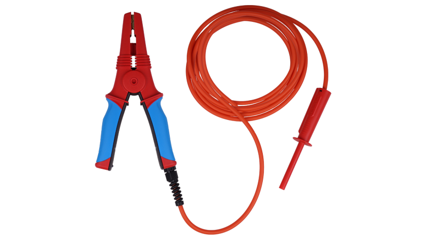 A 1639 RED-5M Large red HV test clip with HV cable and plug, 5m