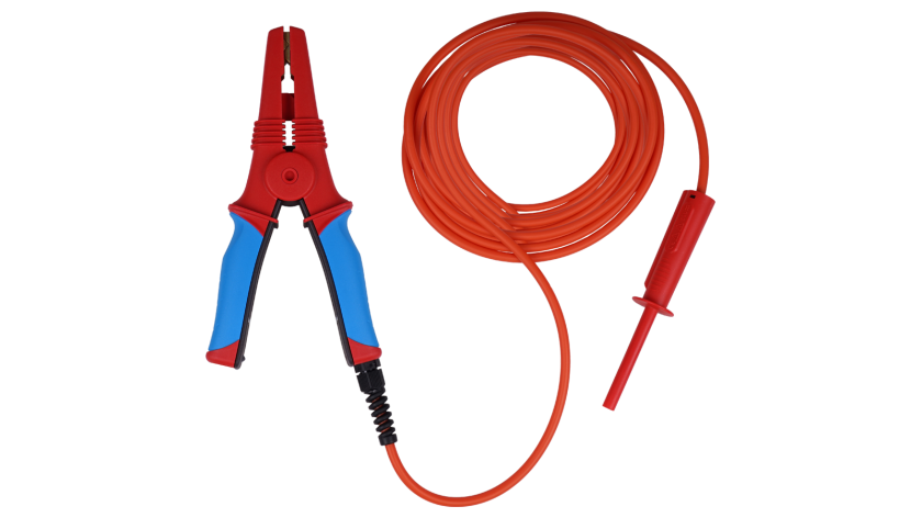 A 1639 RED-10M Large red HV test clip with HV cable and plug, 10m