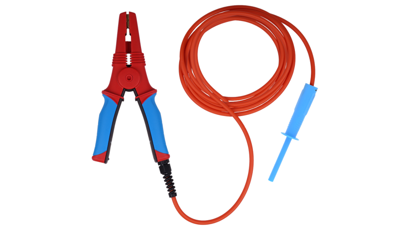 A 1639 BLU-5M Large blue HV test clip with HV cable and plug, 5m