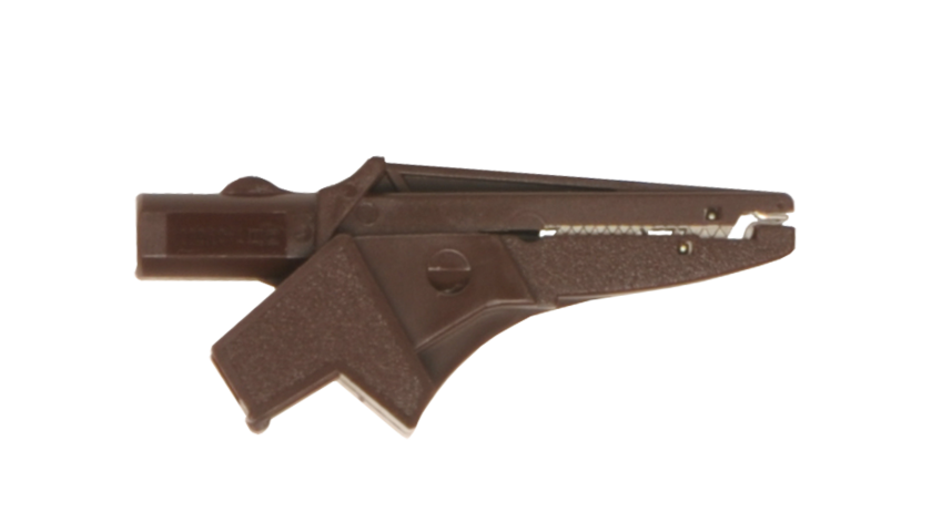 A 1297 Crocodile clip, brown