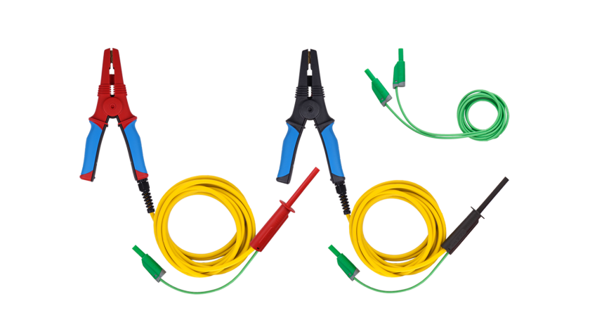 S 1939 10M Set 10 kV shielded test leads with large HV test clip, 10 m