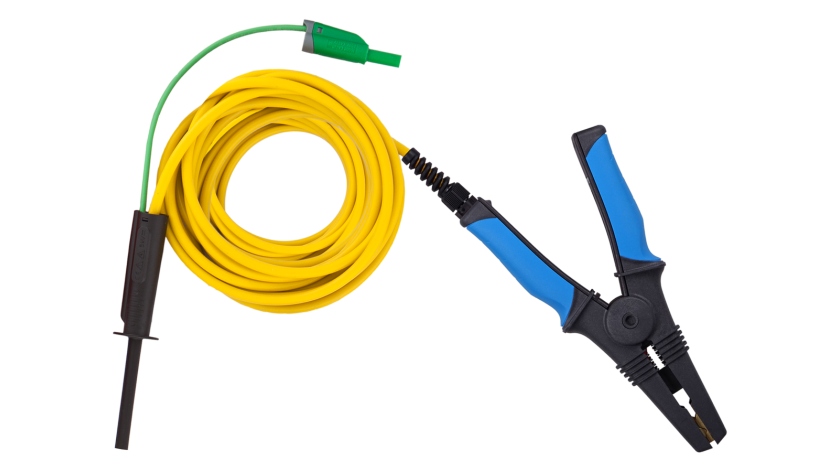 A 1822 BLK 15M 10 kV shielded test lead with large black HV test clip