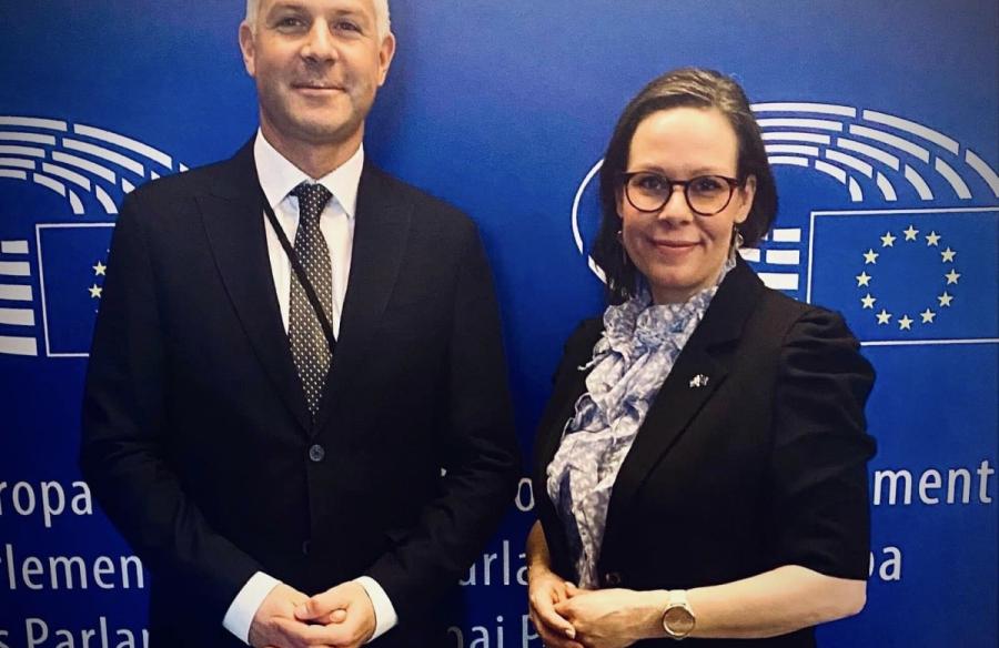 Nemec na srečanju s švedsko ministrico za migracije Mario Malmer Stenergard