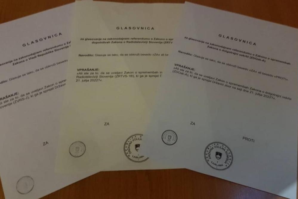Glasovnice referendumskega trojčka. (Foto: Štajerski val)