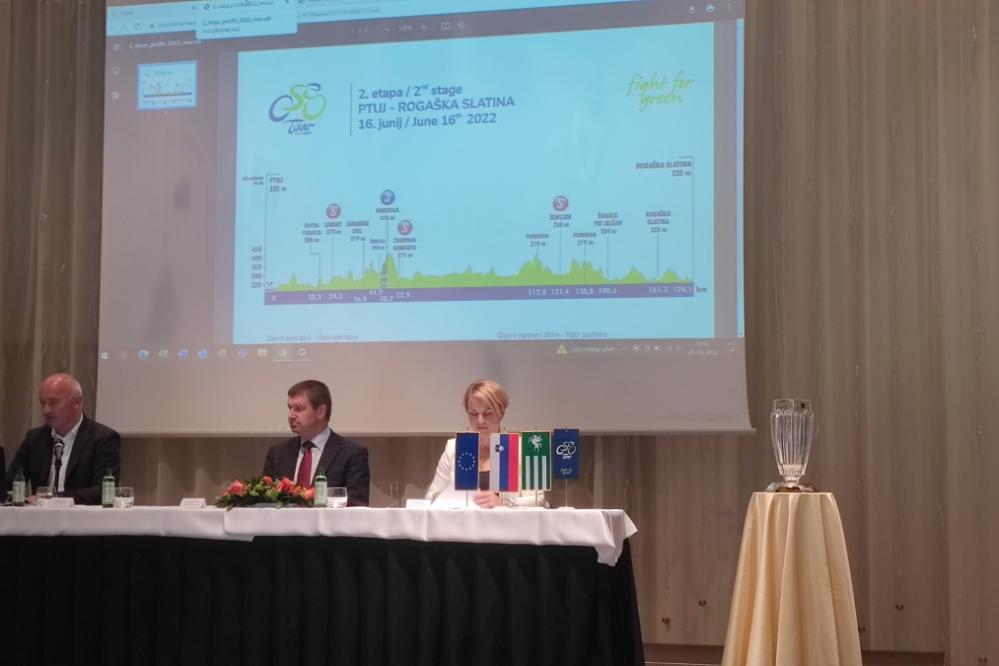 To dopoldne so v Rogaški Slatini predstavili podrobnosti o drugi trasi kolesarske dirke Po Sloveniji. (Foto: Štajerski val)
